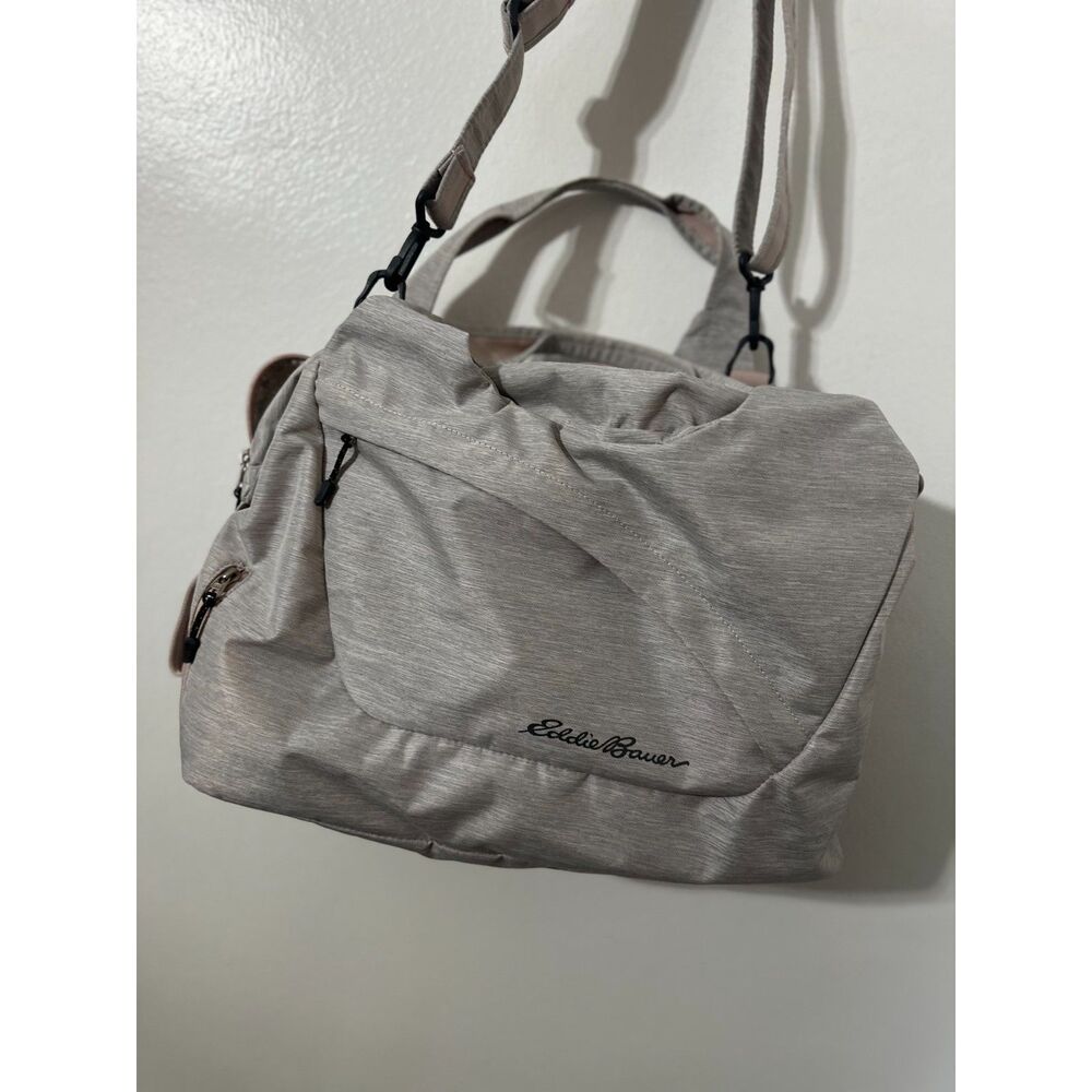Eddie Bauer Mini Zen Tote Grey Gym Bag Travel Carry On Zipper Luggage - Picture 5 of 6